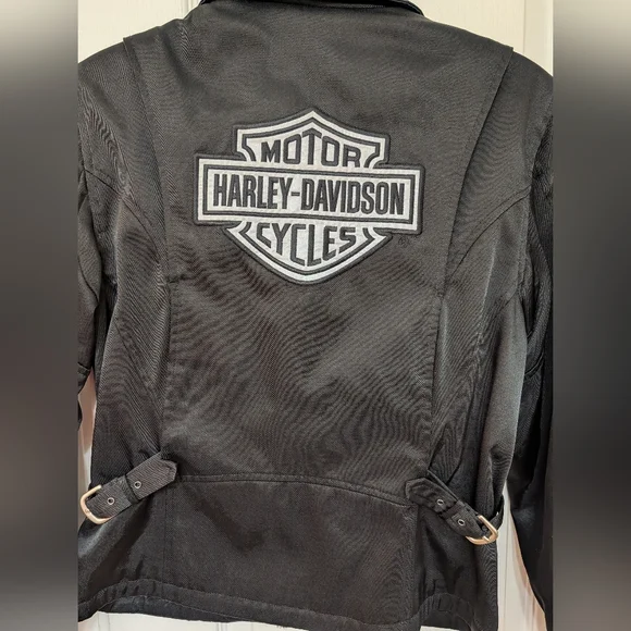 Harley-Davidson Women's Black Nylon Bomber Riding Jacket RN 103819 - Picture 3 of 16